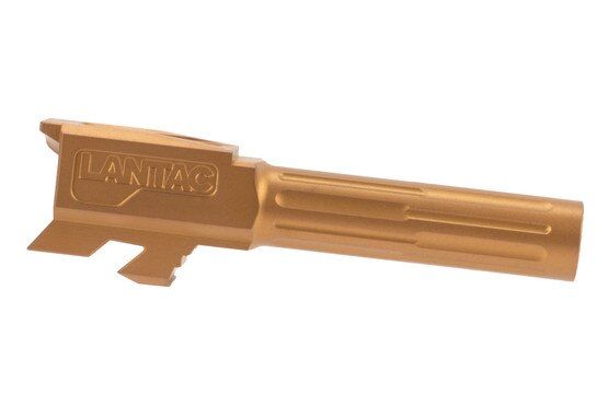 Lantac 9INE Glock 43 barrel is fluted and features a target crown